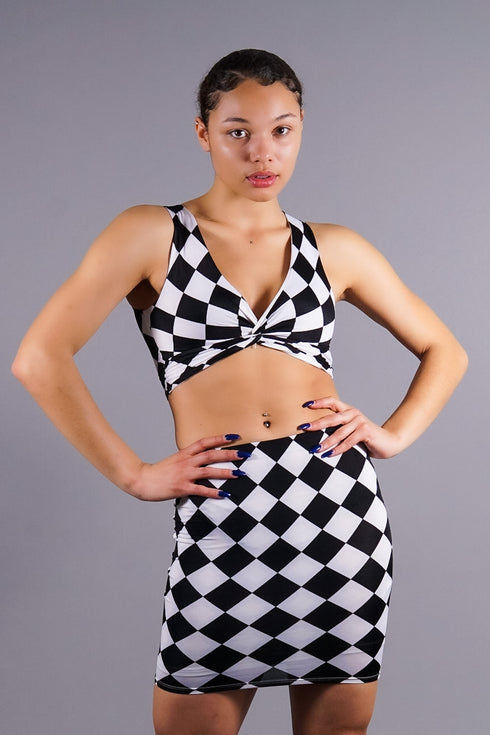 CHECK (2-piece skirt set)